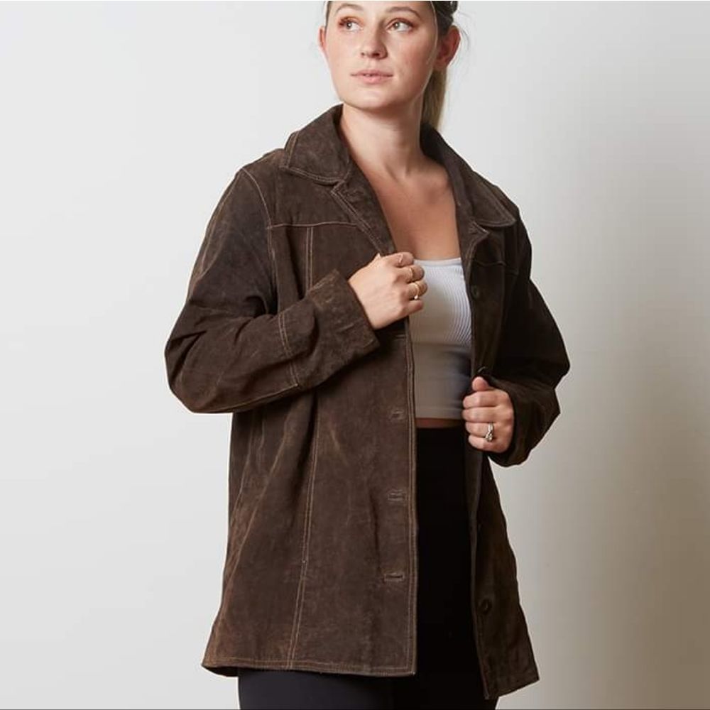 BC Clothing Brown Suede Jacket Coat M